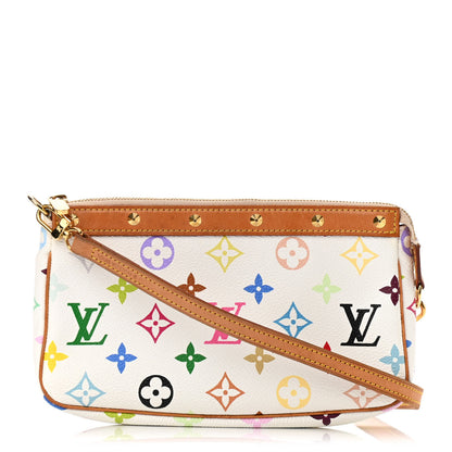 Louis Vuitton Monogram Multicolor Pochette Accessories White Long Strap 1 of 10