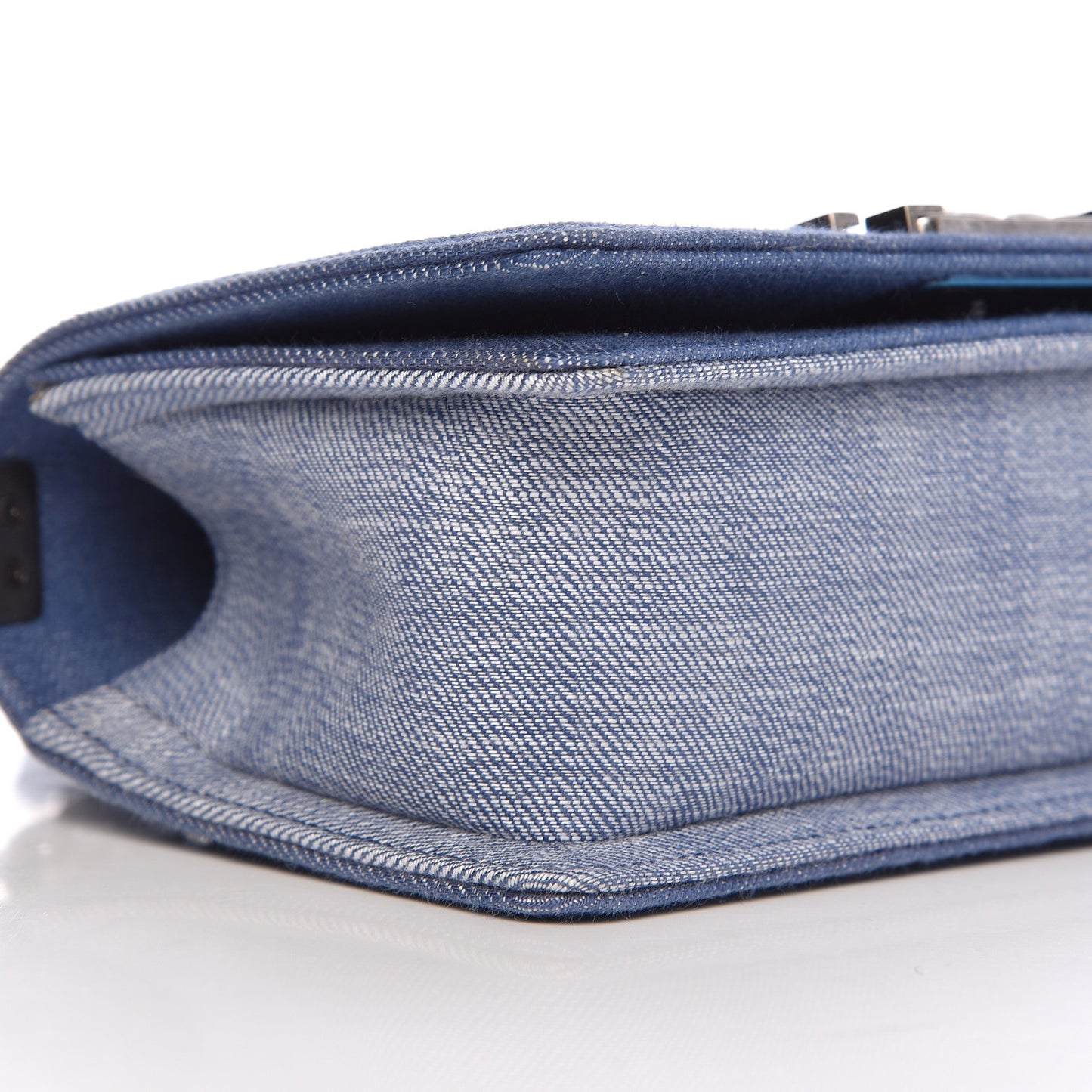 Denim Chevron Small Boy Flap Light Blue
