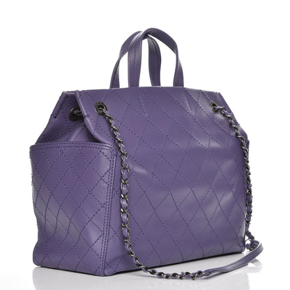 Chanel Calfskin Small CC Pocket Tote Purple 4 of 8