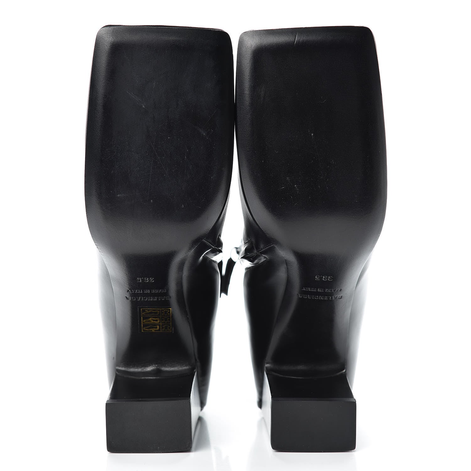 Balenciaga Calfskin BB Double Square 80mm Booties 38.5 Black 5 of 10