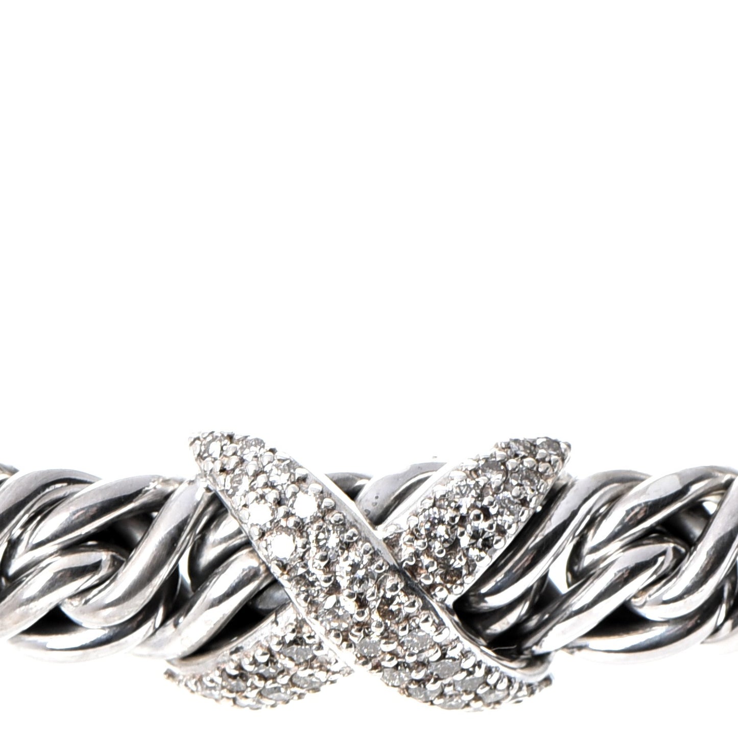 Sterling Silver Diamond Lyrica Rope Necklace