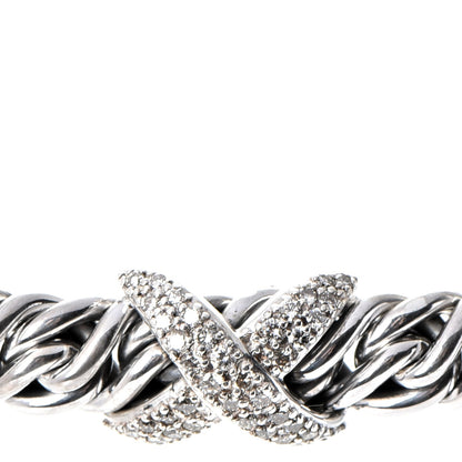 David Yurman Sterling Silver Diamond Lyrica Rope Necklace 3 of 5