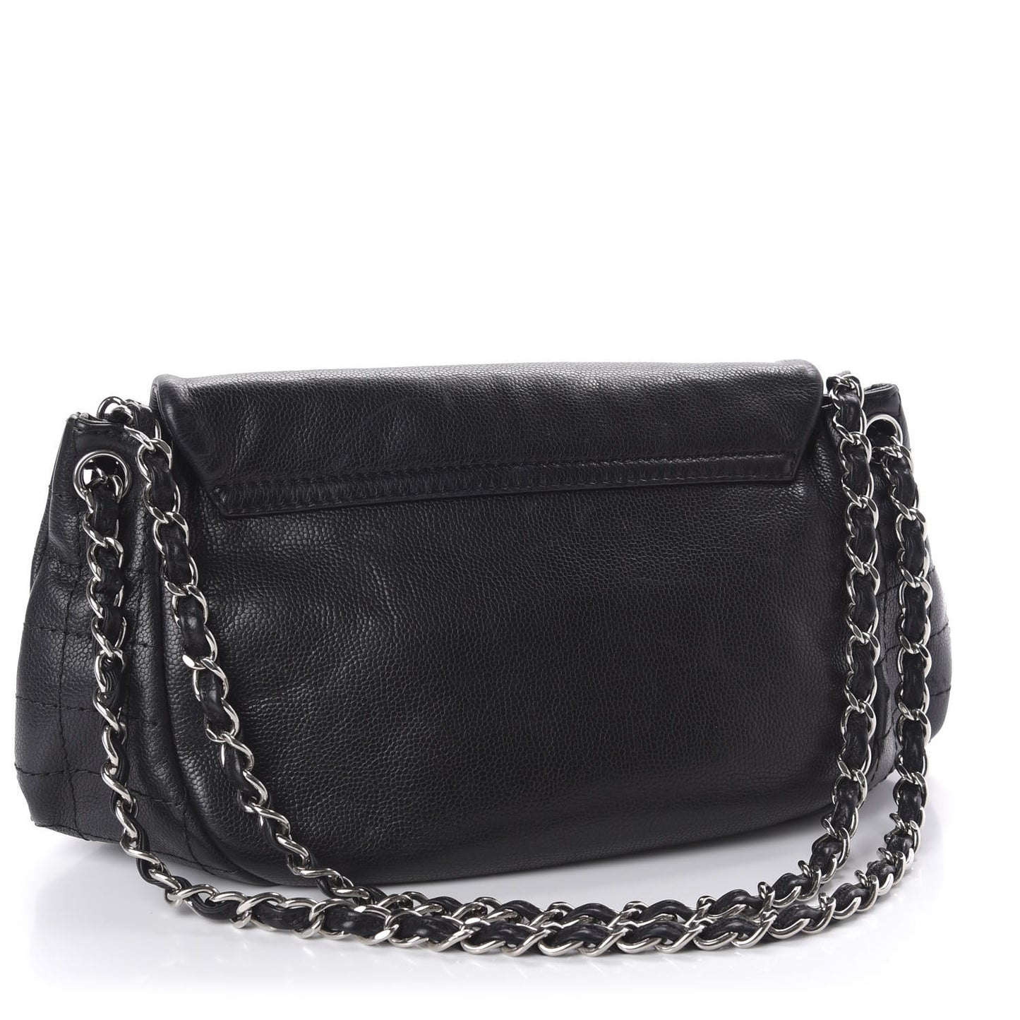 Caviar Half Moon Large Flap Black
