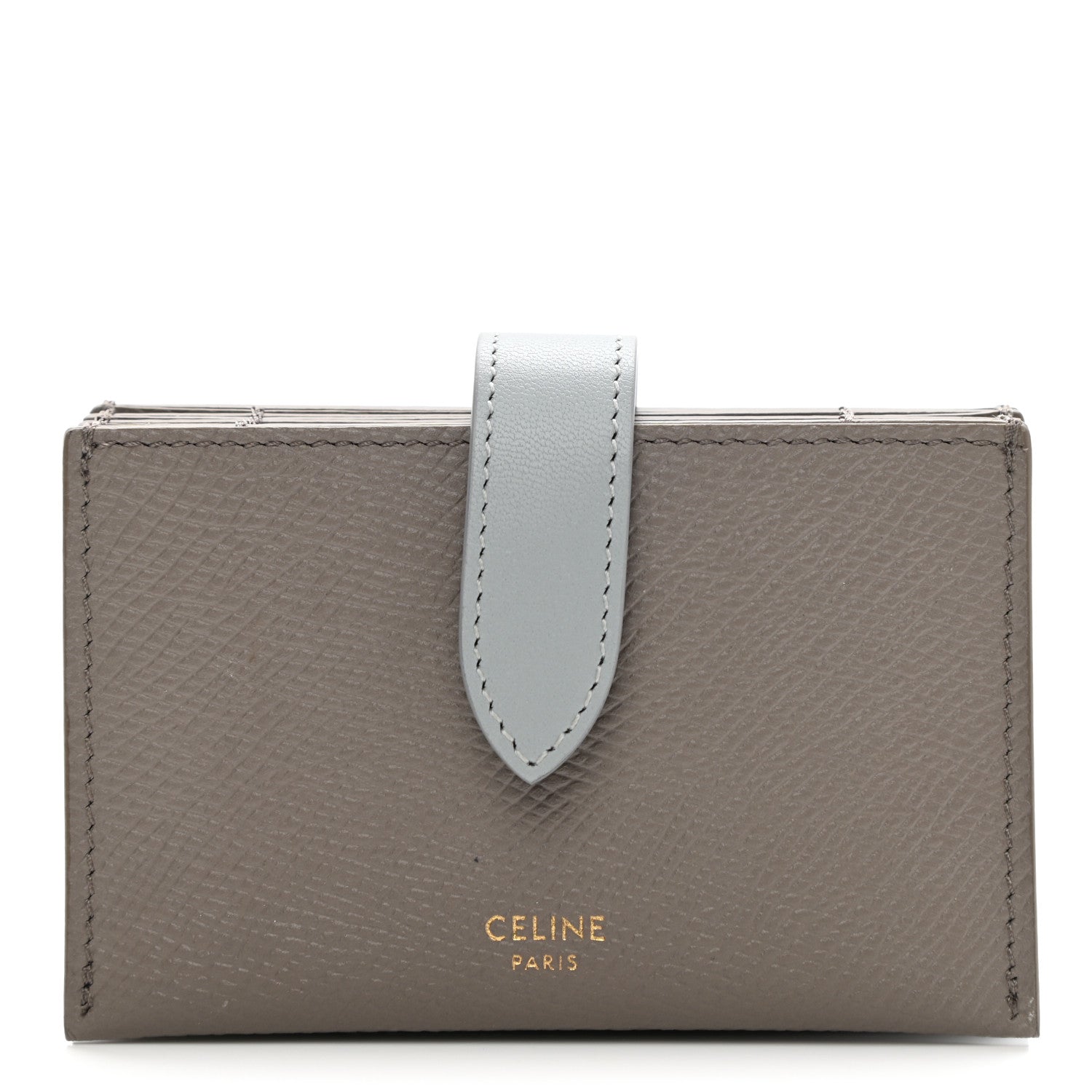 Celine Grained Calfskin Accordion Card Holder Grey 1 of 7