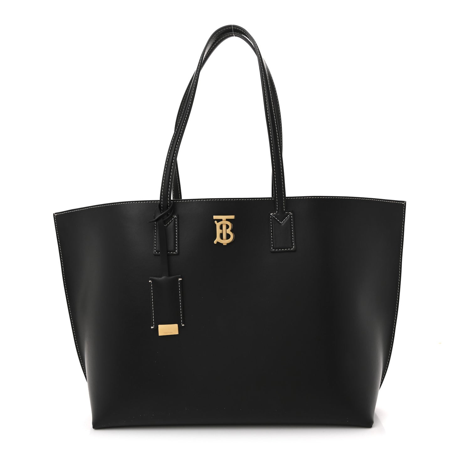 Calfskin Monogram Motif TB Medium Soft Tote Black