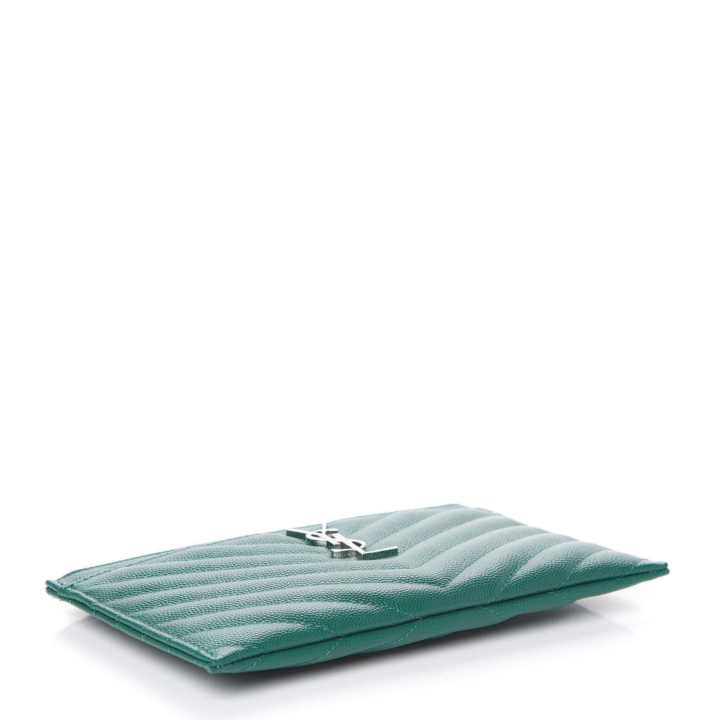 Grain De Poudre Chevron Monogram Bill Pouch Malachite Green