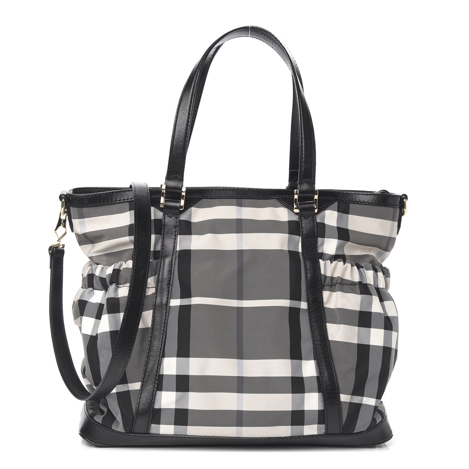 Burberry Nylon Beat Check Diaper Bag Black 1 of 9