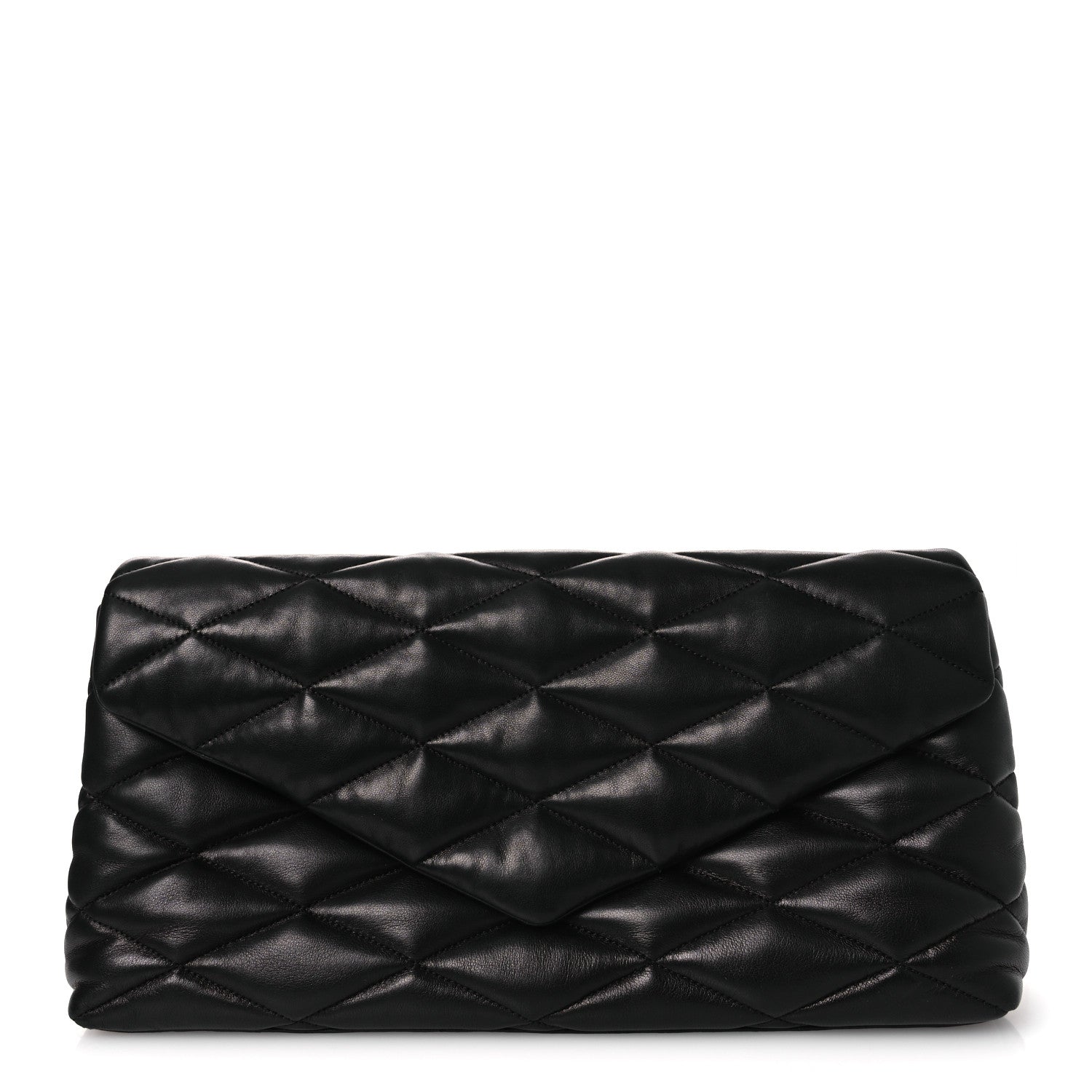 Saint Laurent Lambskin Quilted Sade Puffer Envelope Clutch Black 1 of 11