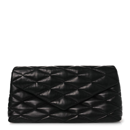Saint Laurent Lambskin Quilted Sade Puffer Envelope Clutch Black 1 of 11