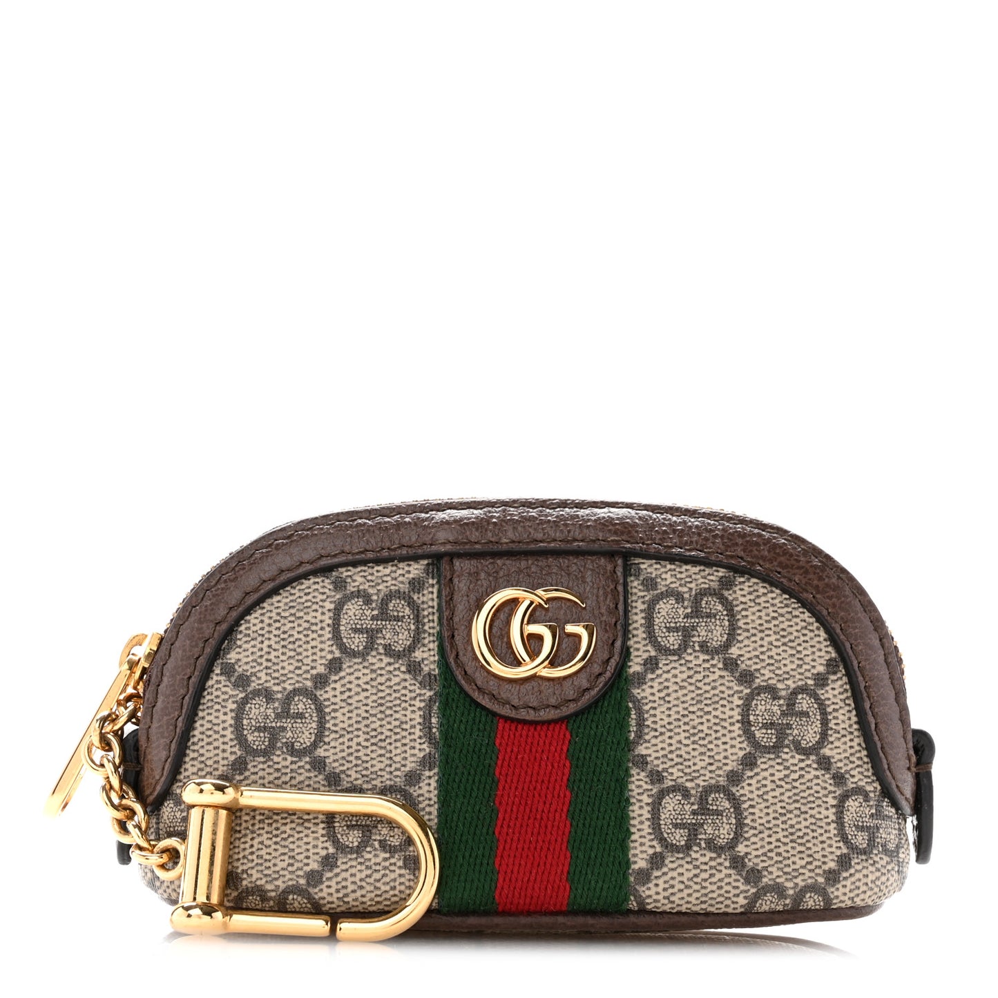 GG Supreme Monogram Web Ophidia Dome Key Pouch Beige New Acero