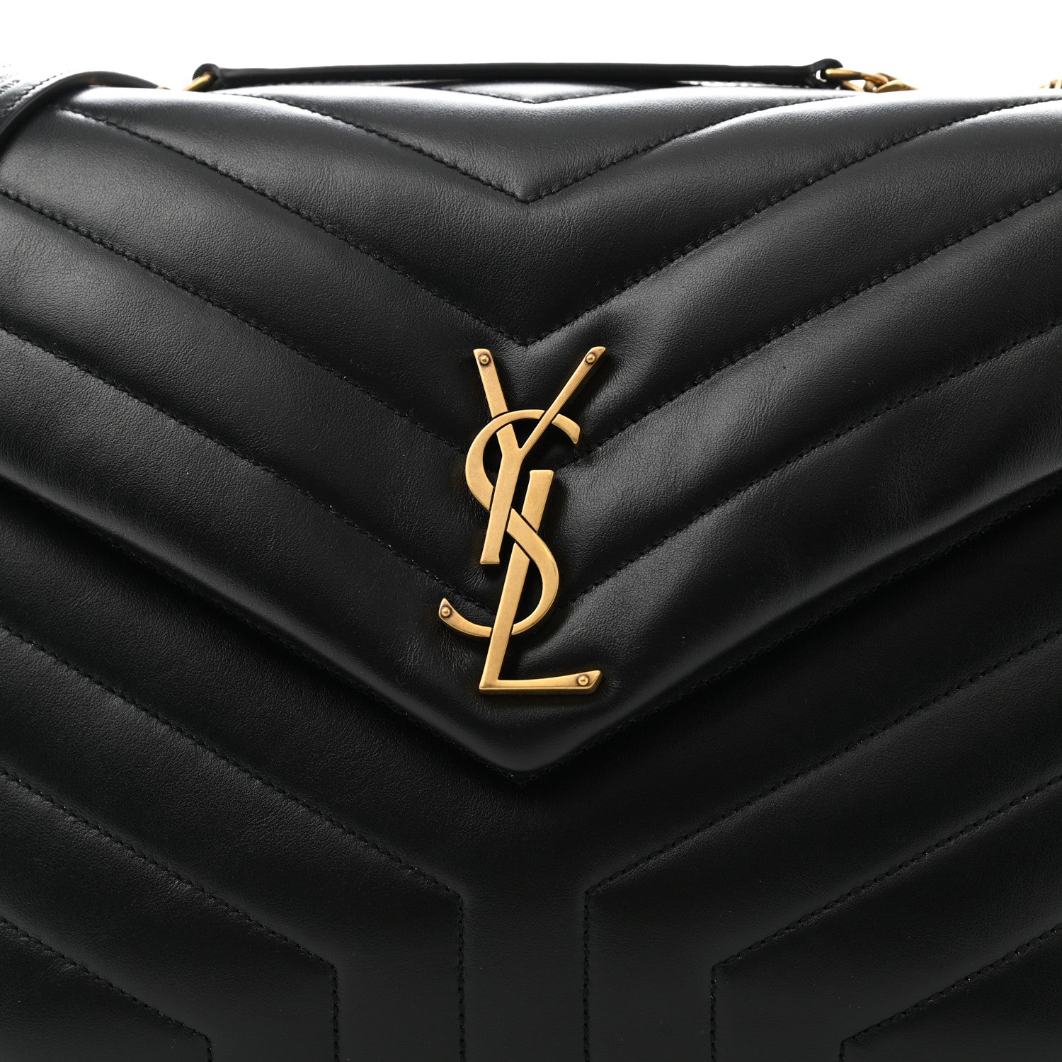 Saint Laurent Calfskin Y Quilted Monogram Medium Loulou Chain Satchel Black 7 of 9