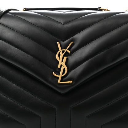 Saint Laurent Calfskin Y Quilted Monogram Medium Loulou Chain Satchel Black 7 of 9