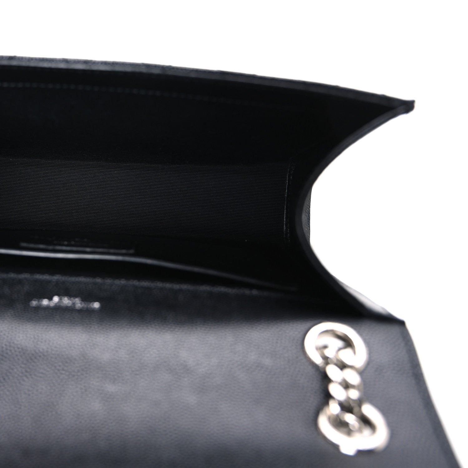 Saint Laurent Grain De Poudre Textured Mixed Matelasse Triquilt Medium Monogram Satchel Black 5 of 10