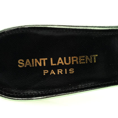 Saint Laurent Metallic Nappa La 16 Mule Sandals 39 Green 6 of 6