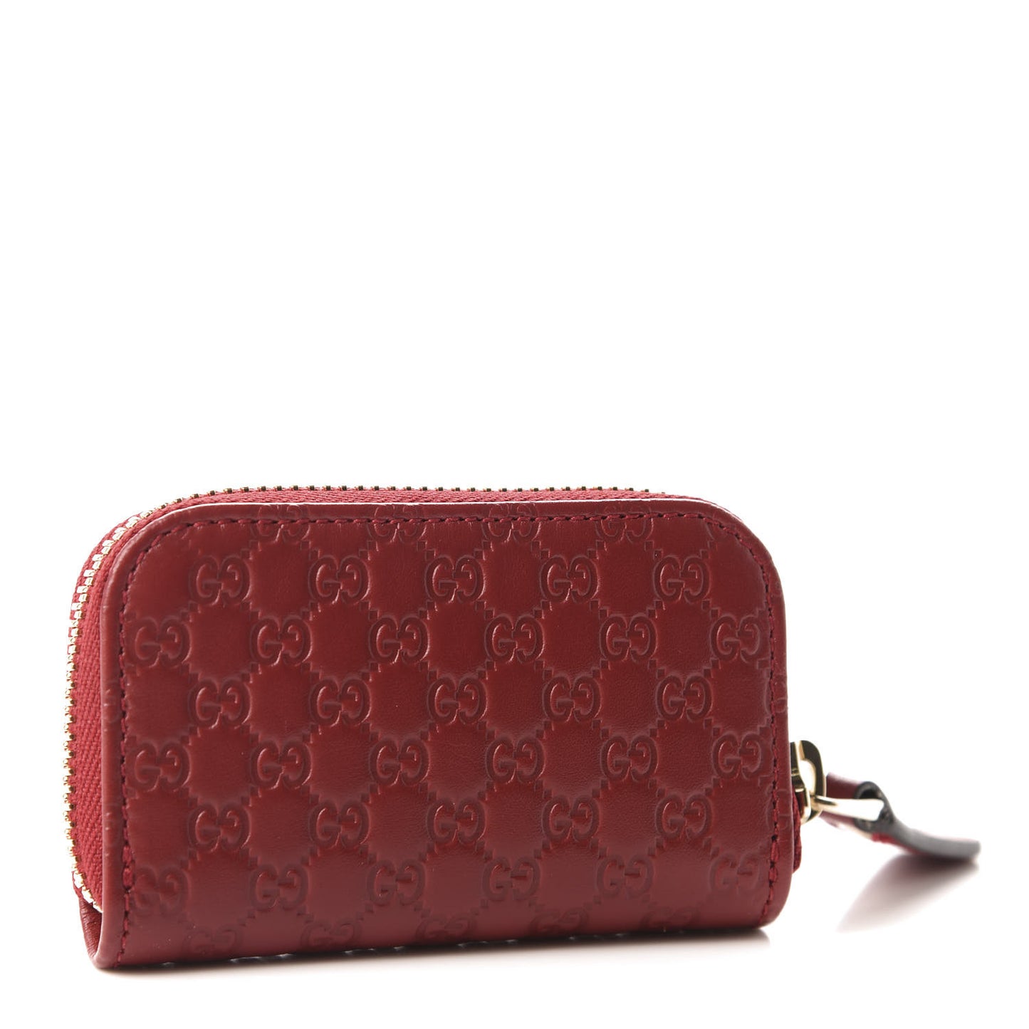 Microguccissima Zip Around Card Case Red