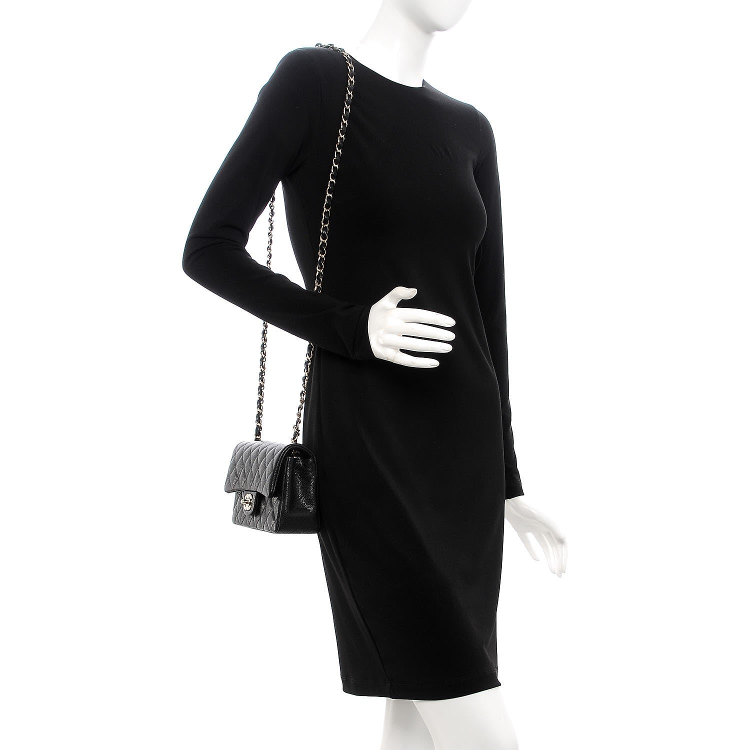 Chanel Caviar Quilted Mini Rectangular Flap Black 2 of 8