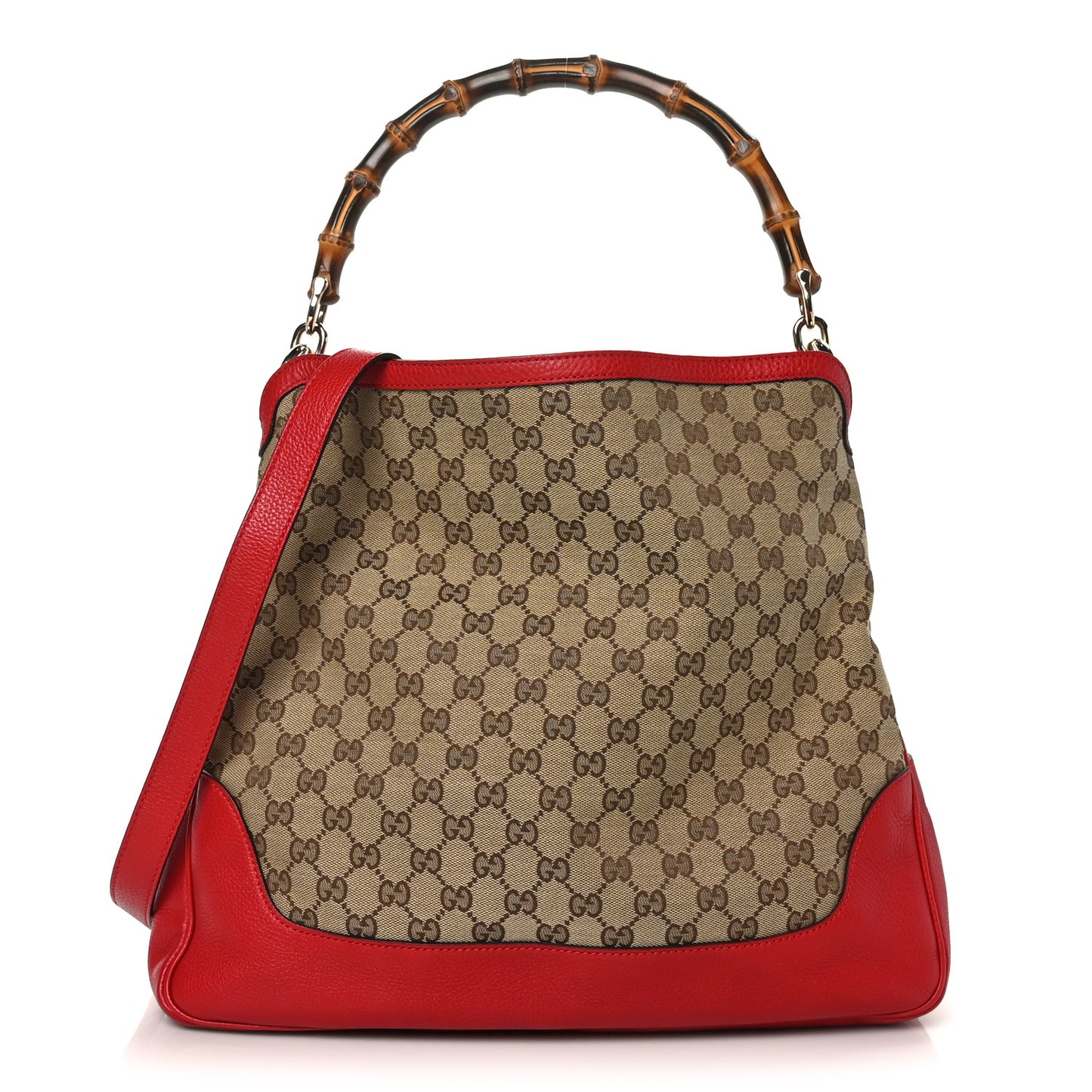 Monogram Medium Diana Bamboo Shoulder Bag Red