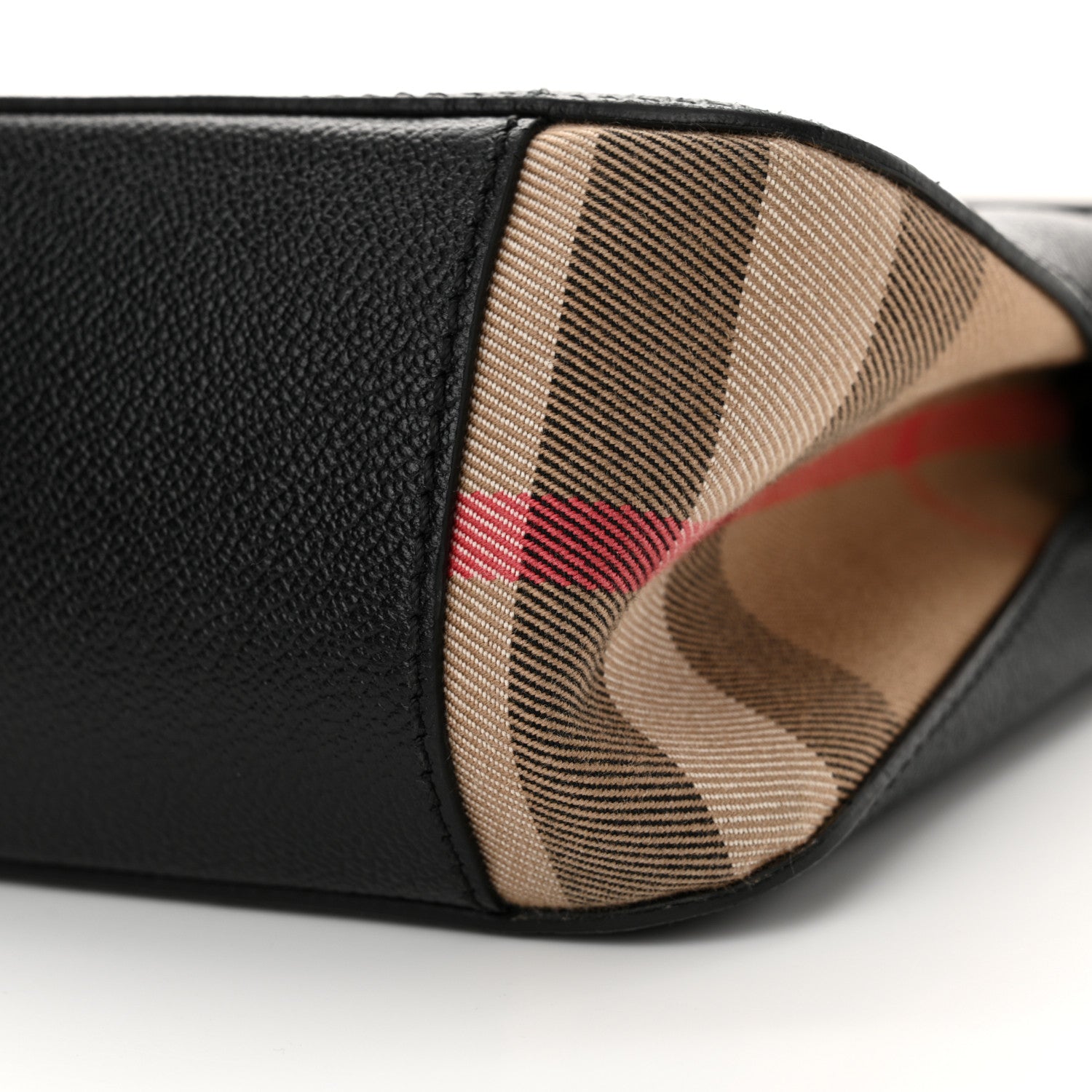 Burberry Soft Grain Calfskin House Check Small Helmsley Crossbody Black 10 of 11