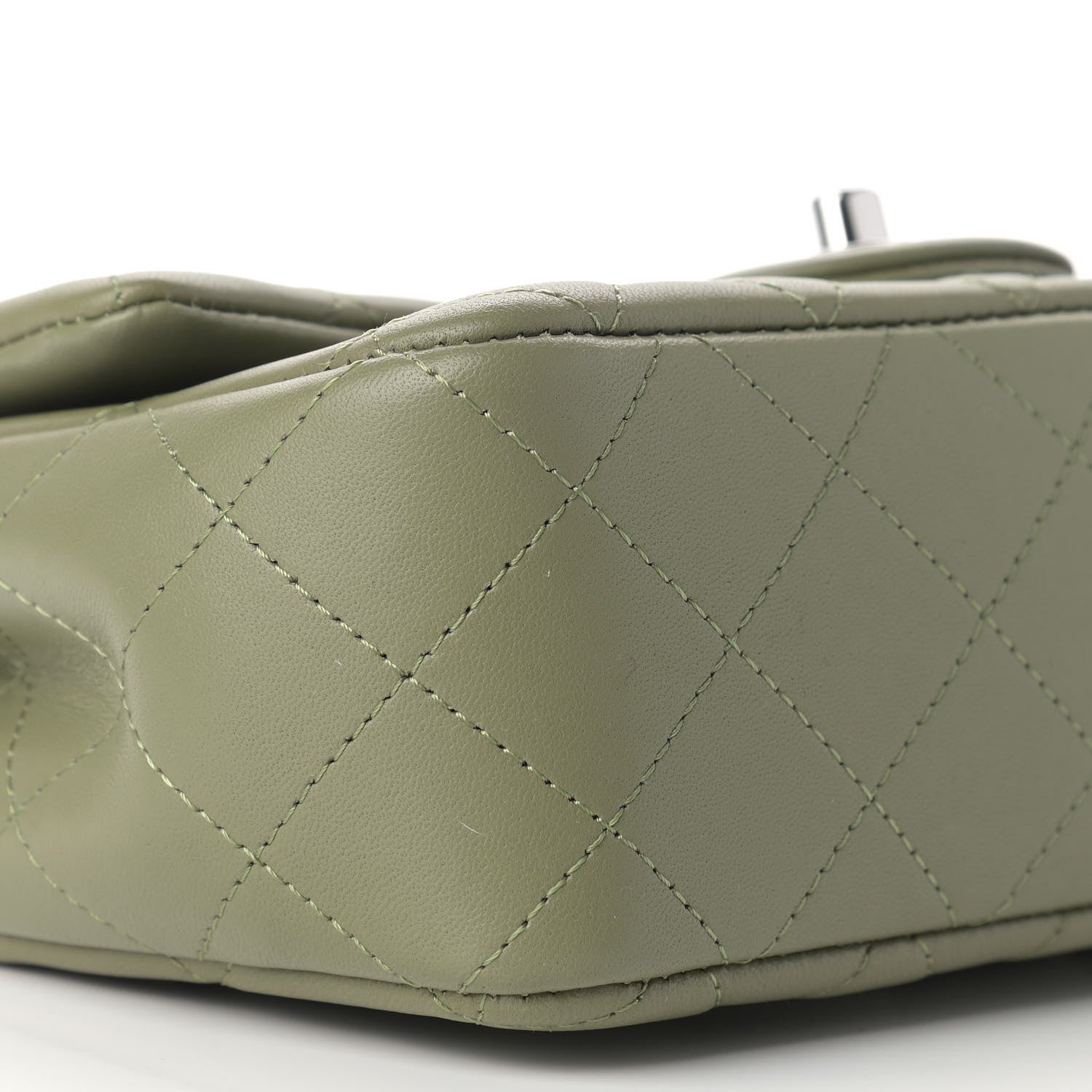 Chanel Lambskin Quilted Mini Rectangular Flap Green 6 of 9