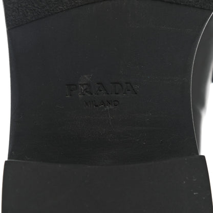 Prada Spazzolato Metal Triangle Logo 50mm Loafers 37 Black 12 of 22