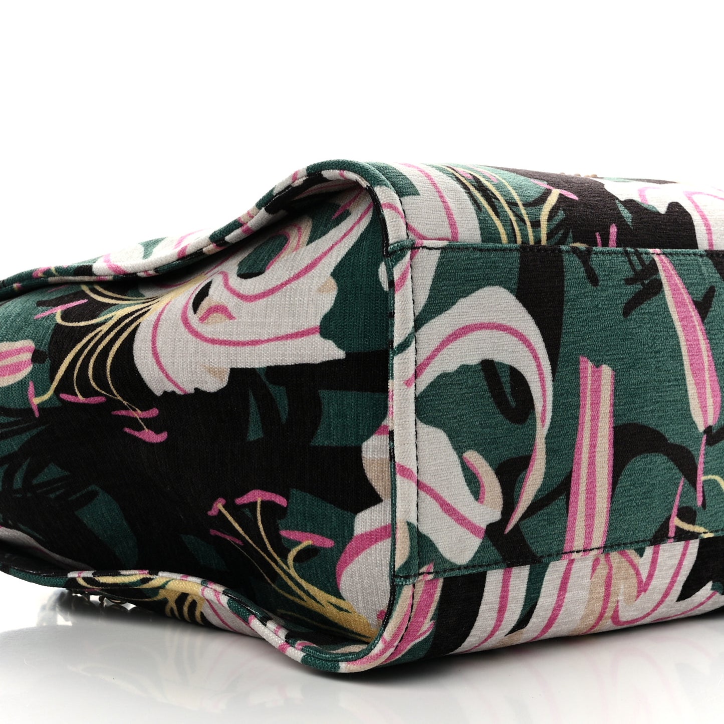 Velvet Calfskin Beaded Medium Deauville Tote Pink Green Black