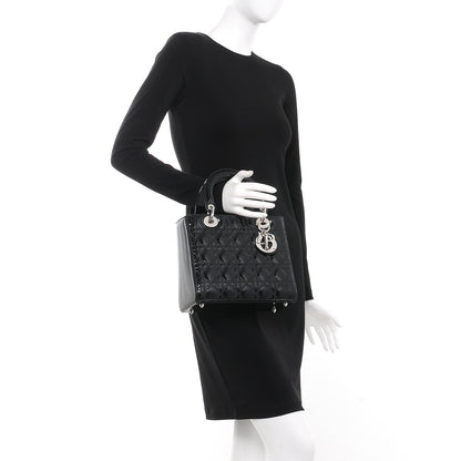 Christian Dior Patent Cannage Medium Lady Dior Black 3 of 9