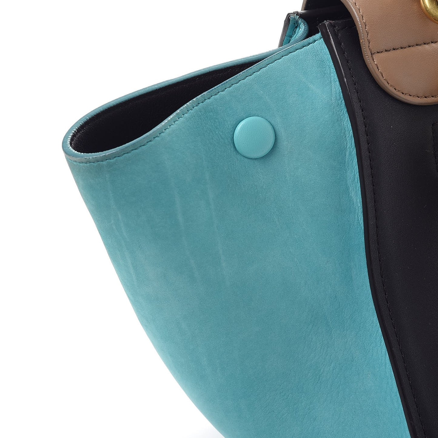 Smooth Calfskin Nubuck Small Tri-Color Trapeze Taupe