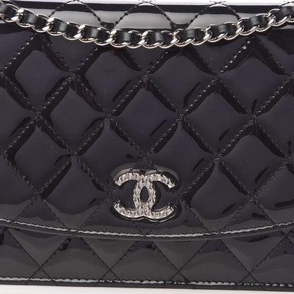 Chanel Patent Quilted Brilliant Wallet On Chain WOC Black 9 of 15
