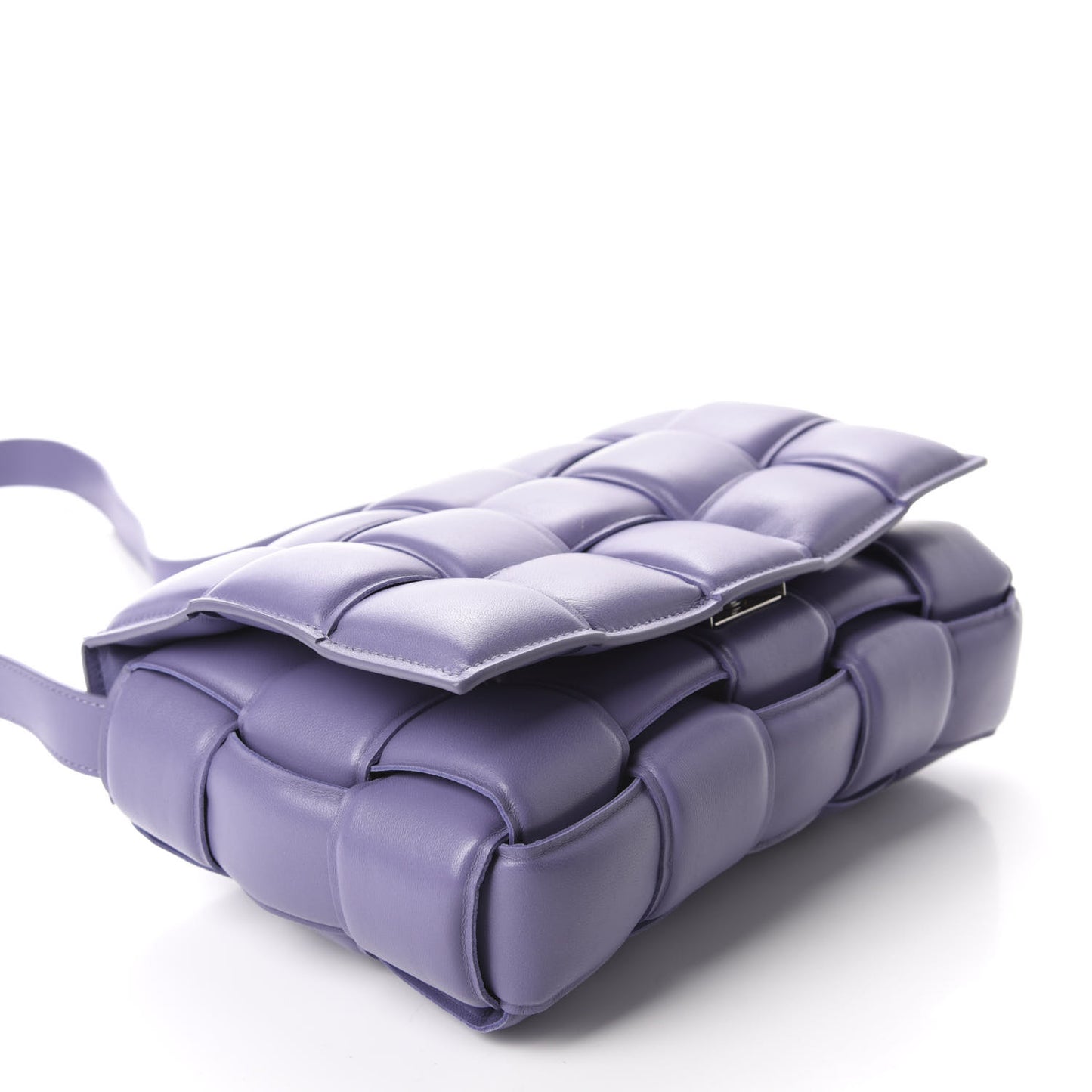 Nappa Maxi Intreccio Padded Cassette Crossbody Bag Lavender
