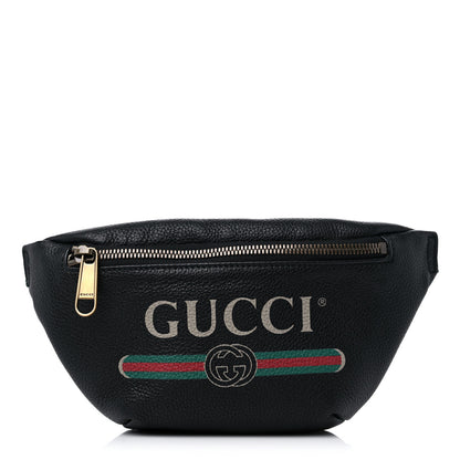 Gucci Grained Calfskin Small Logo Belt Bag Black 1 of 9