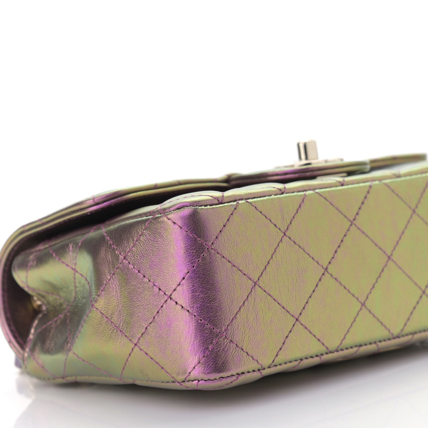 Chanel Iridescent Lambskin Quilted Mini Rectangular Flap Purple 9 of 11