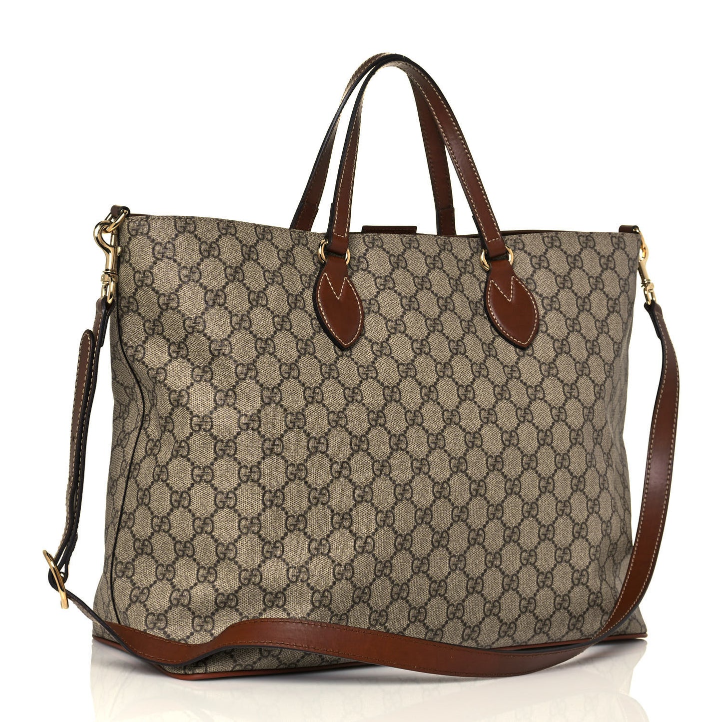 Soft GG Supreme Monogram Medium Crossbody Tote Beige Cuir