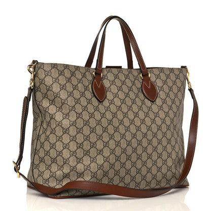 Gucci Soft GG Supreme Monogram Medium Crossbody Tote Beige Cuir 3 of 14