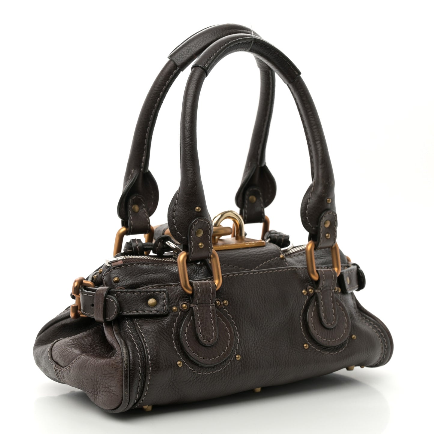 Calfskin Small Paddington Satchel Brun
