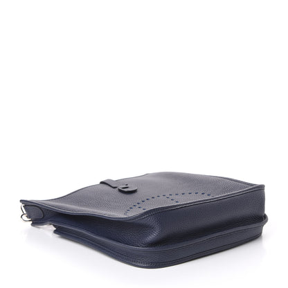 Hermes Taurillon Clemence Evelyne III PM Bleu Nuit 3 of 12