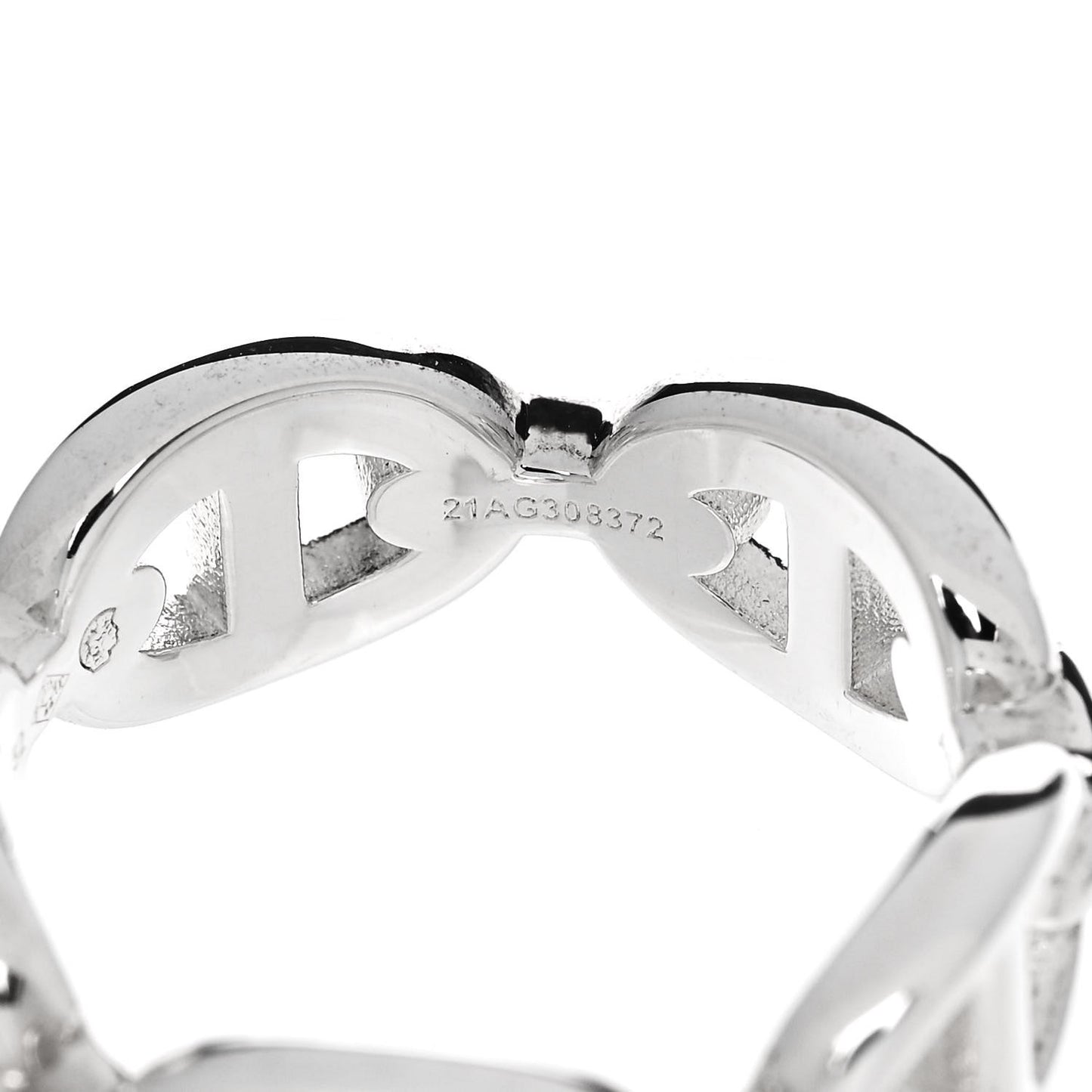 Sterling Silver PM Chaine d'Ancre Enchainee Band Ring 52 6