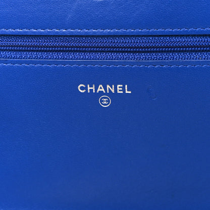 Chanel Lambskin Quilted Wallet On Chain WOC Blue Orange Green 5 of 10