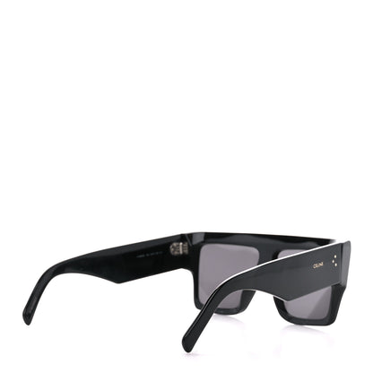 Celine Acetate Chunky Rectangle Sunglasses CL 40092I Black 3 of 7