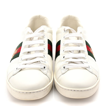 Gucci Calfskin Ayers Bee Embroidered Womens Ace Sneakers 37.5 White Green 5 of 20