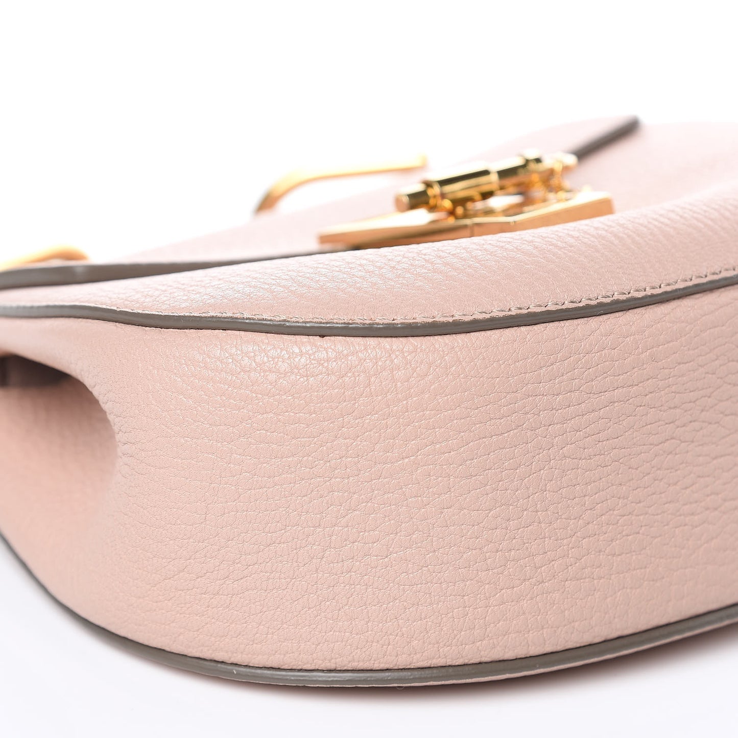 Grained Lambskin Mini Drew Shoulder Bag Cement Pink