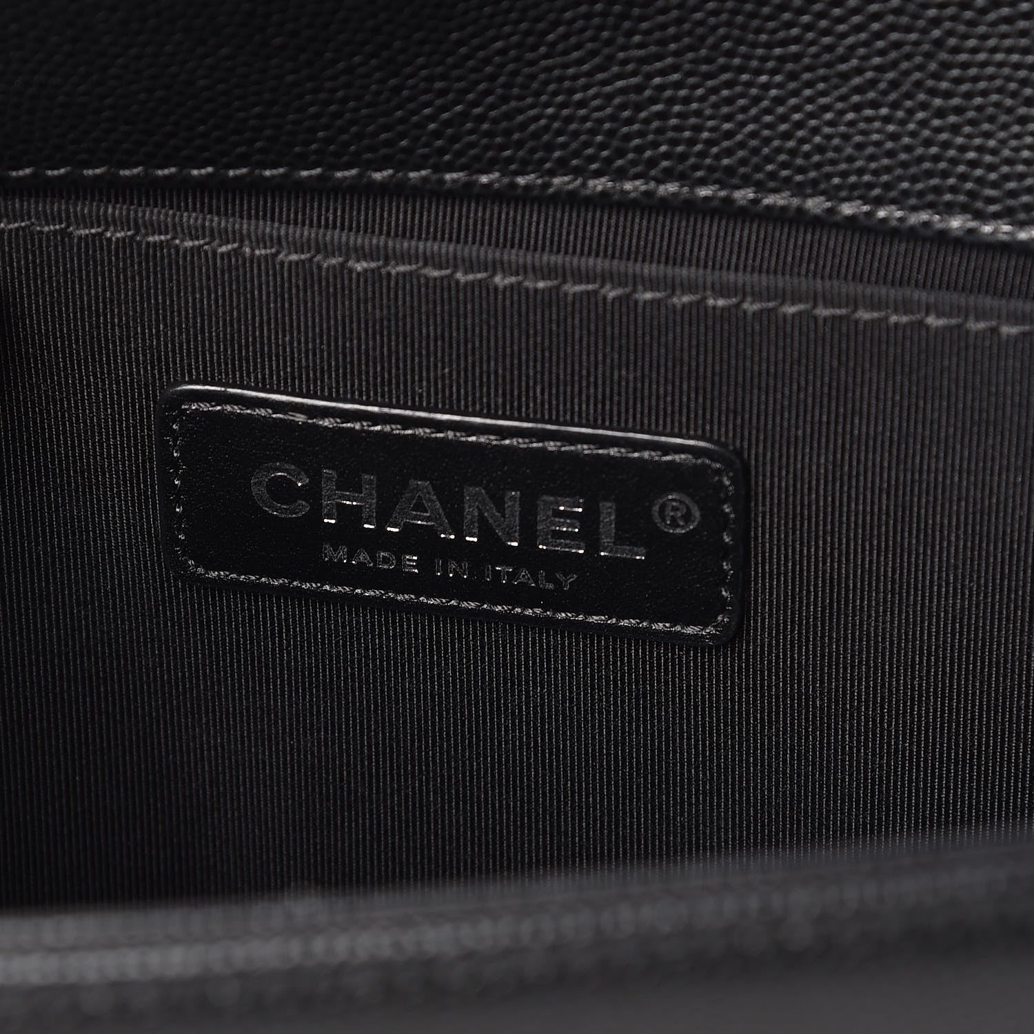 Chanel Caviar Chevron Quilted Medium Boy Flap Black 6 of 10