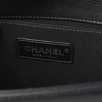 Chanel Caviar Chevron Quilted Medium Boy Flap Black 6 of 10