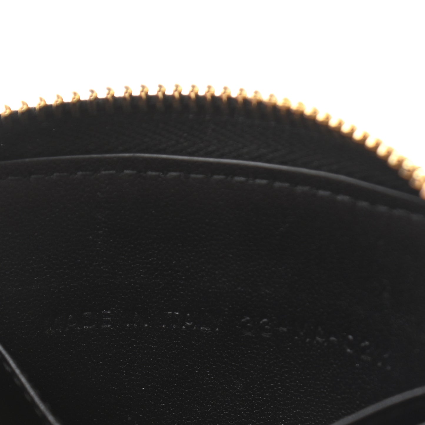 Grained Calfskin Supple Cannage Caro Compact Zip Card Wallet Black