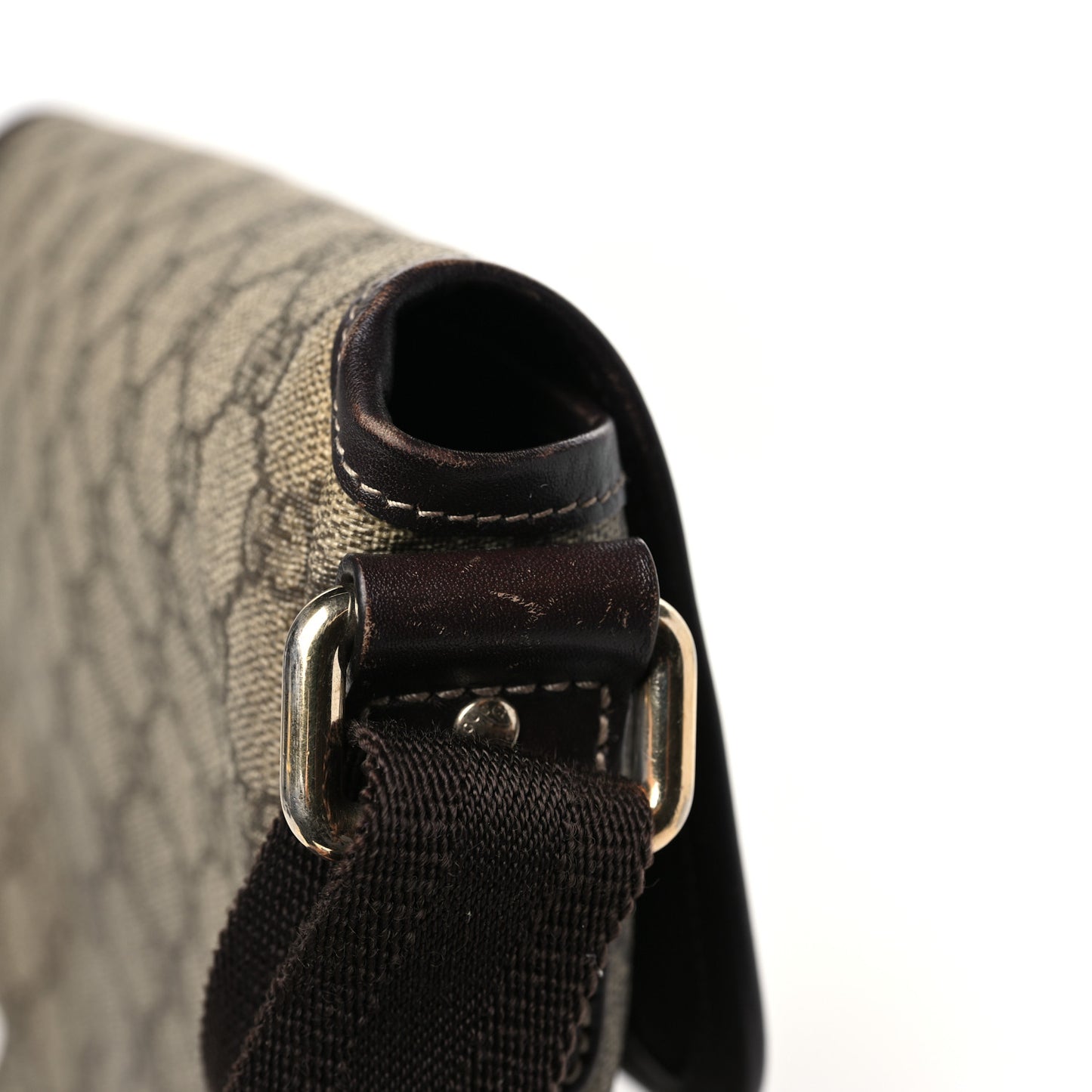 GG Supreme Monogram Selleria Calfskin Small Flap Messenger Bag Beige Ebony Cocoa Dark Chocolate