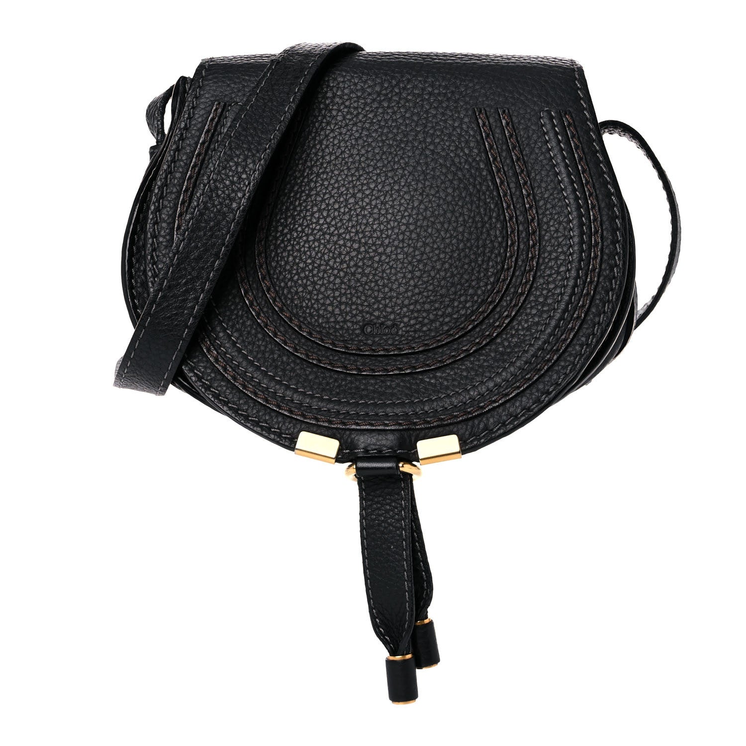 Chloe Calfskin Mini Marcie Round Crossbody Bag Black 1 of 10