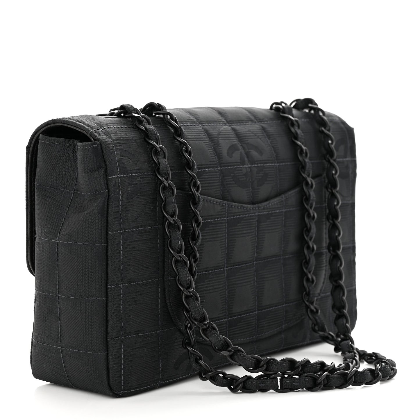 Nylon Medium Travel Flap Black