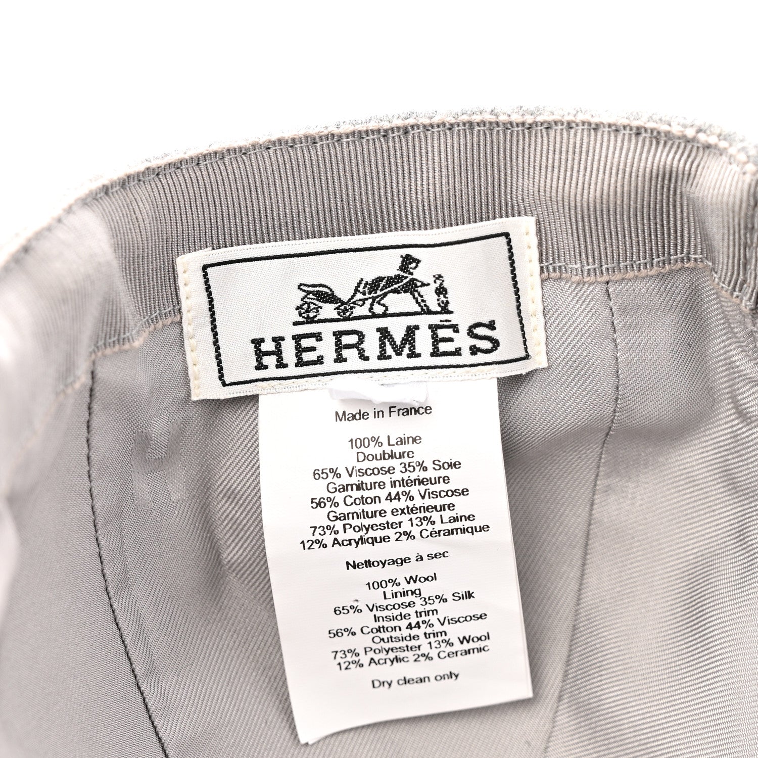 Hermes Wool Davis Varsity Hat 58 Gris Clair 8 of 11