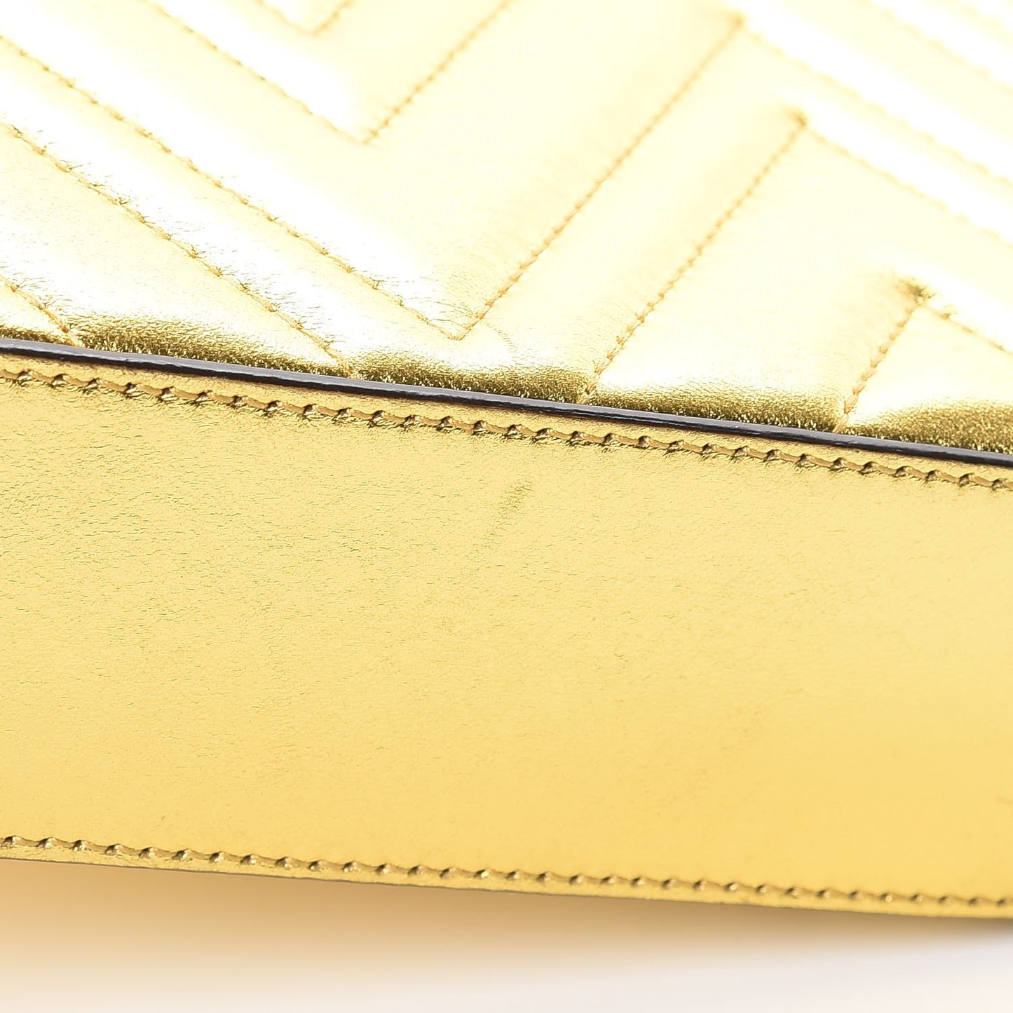 Metallic Nappa Matelasse Broadway Shoulder Bag Gold