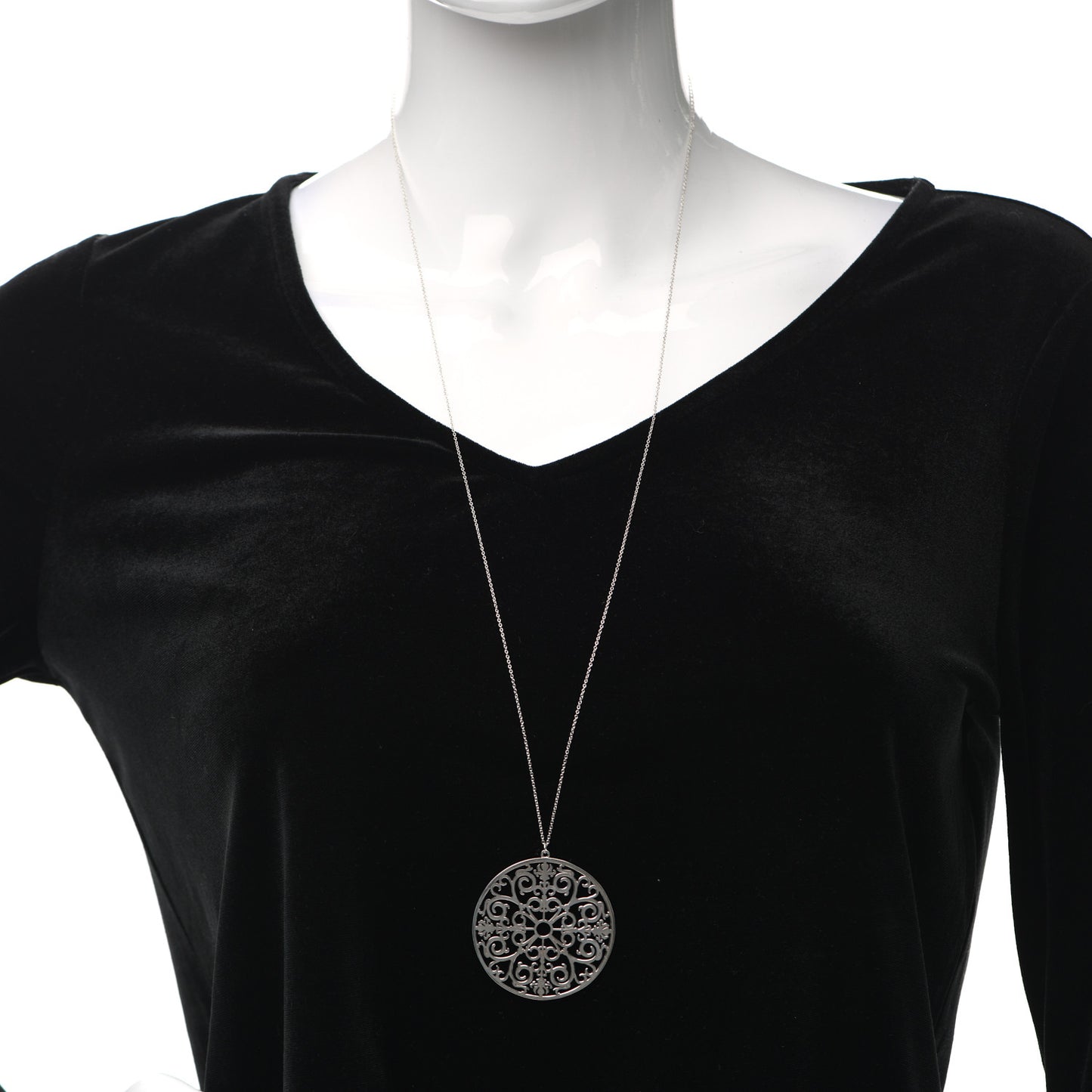 Sterling Silver Enchant Round Medallion Pendant Necklace