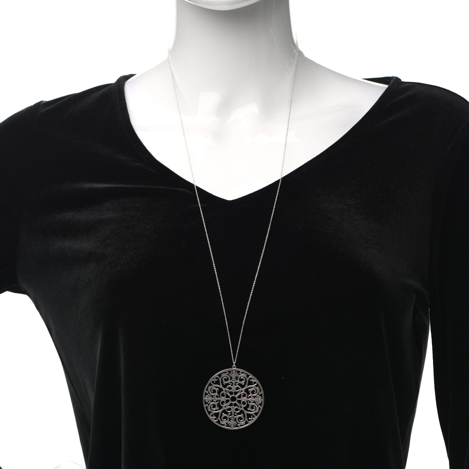 Tiffany Sterling Silver Enchant Round Medallion Pendant Necklace 2 of 5